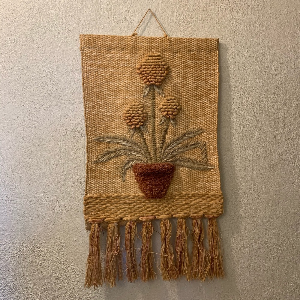 Vintage Boho Fabirc Flower Wall Hanging Art